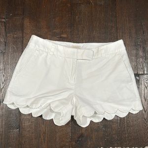 J Crew white linen blend shorts